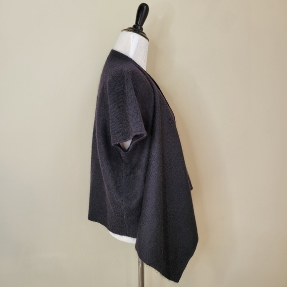 Eileen Fisher wool mohair black short cardigan - Picture 2 of 8